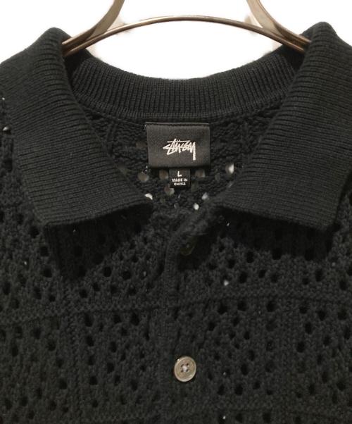 stussy（ステューシー）stussy (ステューシー) 22SS Crochet Shirt22SS クロシェ シャツ ブラック サイズ:Ⅼの古着・服飾アイテム
