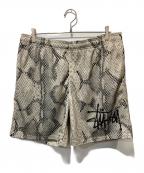 stussyステューシー）の古着「Mesh Short Basic Snakeメッシュ ショート ベーシック スネーク」｜ブラック