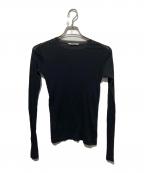 AURALEEオーラリー）の古着「HIGH GAUGE SHEER RIB L/S TEE」｜ブラック