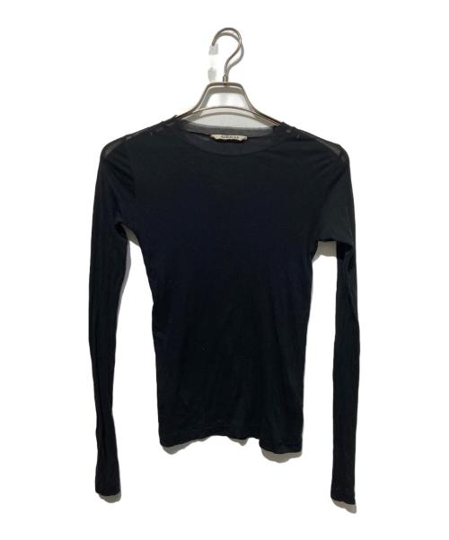AURALEE（オーラリー）AURALEE (オーラリー) HIGH GAUGE SHEER RIB L/S TEE ブラック サイズ:1の古着・服飾アイテム