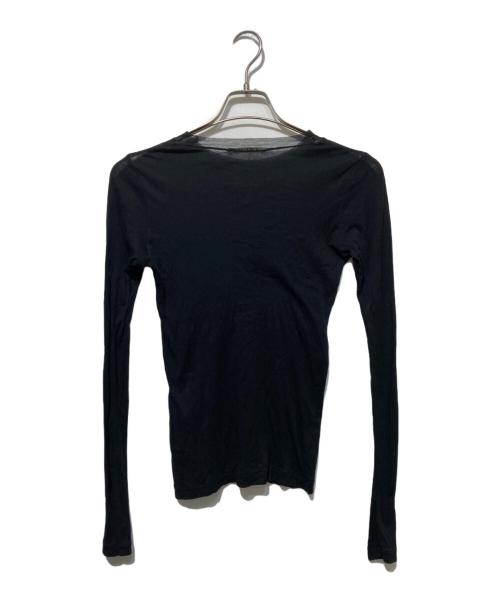 AURALEE（オーラリー）AURALEE (オーラリー) HIGH GAUGE SHEER RIB L/S TEE ブラック サイズ:1の古着・服飾アイテム