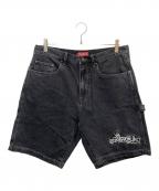 SUPREMEシュプリーム）の古着「Handstyle Denim Painter Shortハンドスタイル デニム ペインター ショーツ」｜ブラック