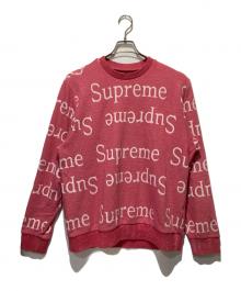 SUPREME（シュプリーム）の古着「Jacquard Logo Crewneckジャカード ロゴ クルーネック」｜ピンク