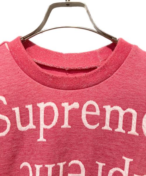 SUPREME（シュプリーム）SUPREME (シュプリーム) Jacquard Logo Crewneckジャカード ロゴ クルーネック ピンク サイズ:Ⅼの古着・服飾アイテム