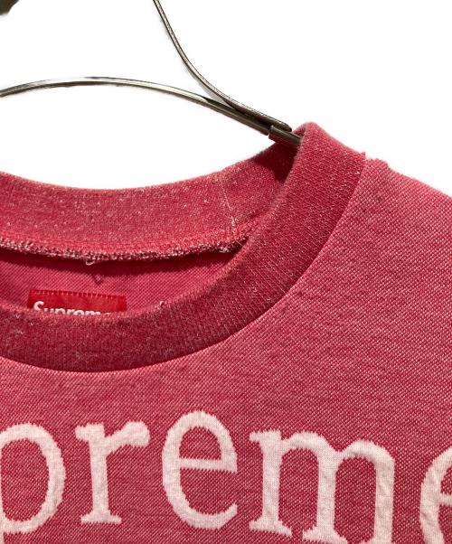 SUPREME（シュプリーム）SUPREME (シュプリーム) Jacquard Logo Crewneckジャカード ロゴ クルーネック ピンク サイズ:Ⅼの古着・服飾アイテム