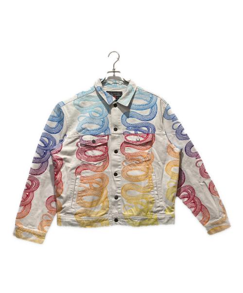 SUPREME（シュプリーム）SUPREME (シュプリーム) Hysteric Glamour (ヒステリックグラマー) Snake Denim Trucker Jacketスネーク デニム トラッカー ジャケット ホワイト サイズ:Ⅼの古着・服飾アイテム