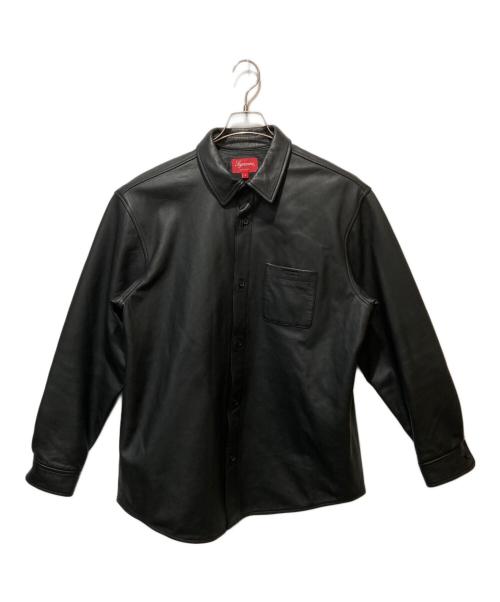 SUPREME（シュプリーム）Supreme (シュプリーム) Leather Shirtレザーシャツ ブラック サイズ:Ⅼの古着・服飾アイテム