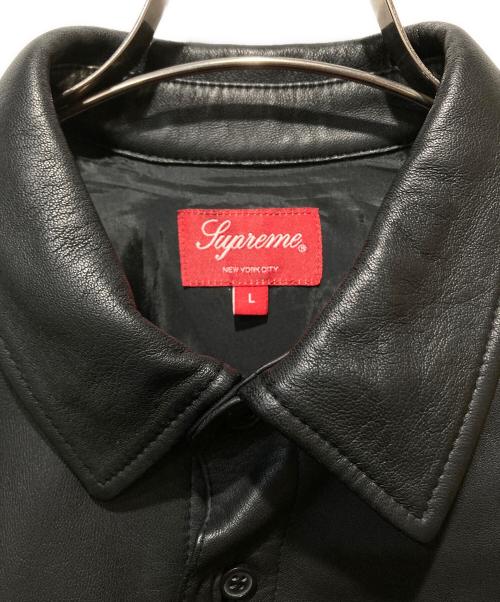SUPREME（シュプリーム）Supreme (シュプリーム) Leather Shirtレザーシャツ ブラック サイズ:Ⅼの古着・服飾アイテム
