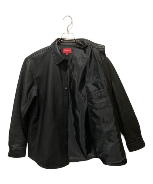 SUPREME（シュプリーム）Supreme (シュプリーム) Leather Shirtレザーシャツ ブラック サイズ:Ⅼの古着・服飾アイテム
