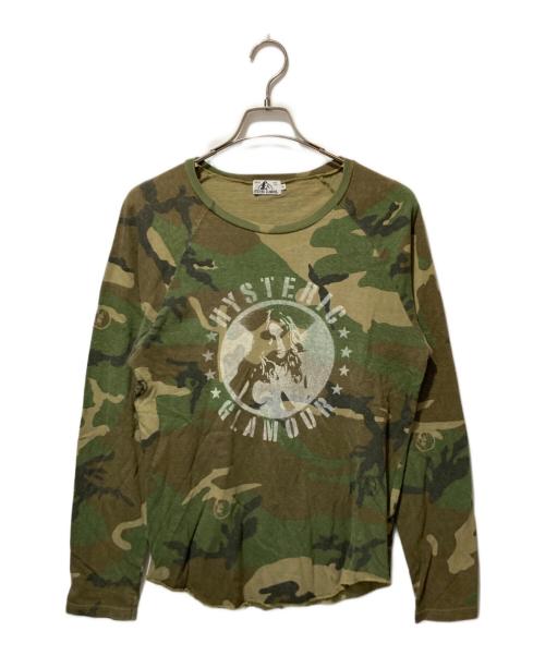 Hysteric Glamour（ヒステリックグラマー）Hysteric Glamour (ヒステリックグラマー) カモフラ柄ヒスガールプリントカットソー カーキ サイズ:Mの古着・服飾アイテム