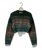 MURRALミューラル）の古着「Gradation knit short sweater」｜グリーン