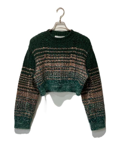 MURRAL（ミューラル）MURRAL (ミューラル) Gradation knit short sweater グリーン サイズ:ＦＲＥＥの古着・服飾アイテム