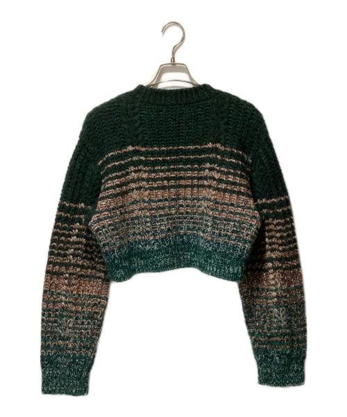 MURRAL（ミューラル）MURRAL (ミューラル) Gradation knit short sweater グリーン サイズ:ＦＲＥＥの古着・服飾アイテム