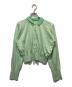 Mame Kurogouchi（マメクロゴウチ）の古着「Detachable Embroidery Collar Knitted Cardiganデタッチャブル エンブロイダリー カラー ニット カーディガン」｜グリーン