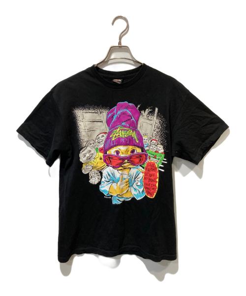 stussy（ステューシー）stussy (ステューシー) POUND (パウンド) プリントTシャツ ブラック サイズ:Mの古着・服飾アイテム
