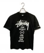 stussy×FRAGMENT DESIGNステューシー×フラグメントデザイン）の古着「プリントTシャツ」｜ブラック