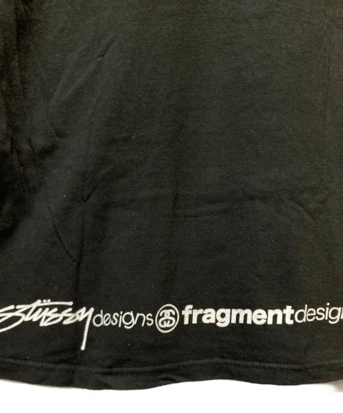 stussy（ステューシー）stussy (ステューシー) FRAGMENT DESIGN (フラグメントデザイン) プリントTシャツ ブラック サイズ:Mの古着・服飾アイテム