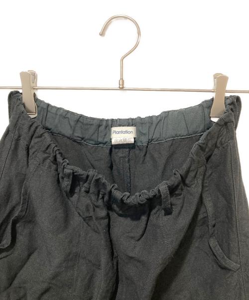 plantation（プランテーション）plantation (プランテーション) リネンレーヨンワイドパンツ ブラック サイズ:Mの古着・服飾アイテム