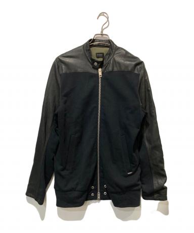 ディーゼル　diesel ラムレザージャケット 中古・古着通販】DIESEL (ディーゼル) ラムレザー切替ジャケット