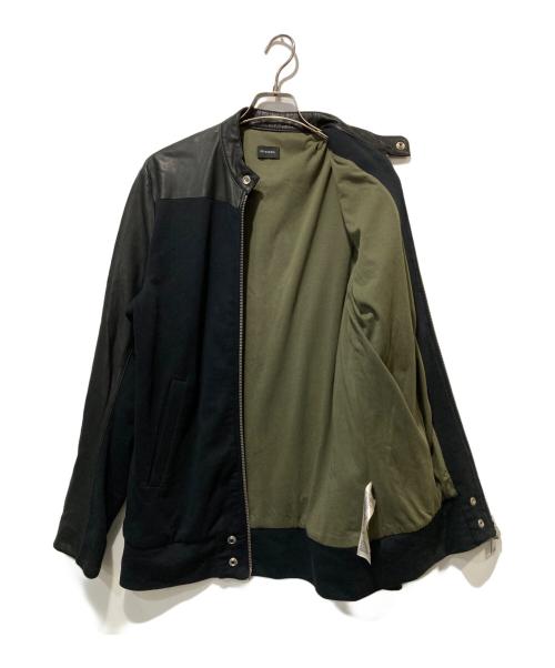 DIESEL（ディーゼル）DIESEL (ディーゼル) ラムレザー切替ジャケット ブラック サイズ:Mの古着・服飾アイテム