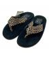 ISLAND SLIPPER（アイランドスリッパ）の古着「レオパード柄トングサンダル」｜ブラック×ブラウン
