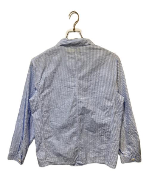 POLO RALPH LAUREN（ポロ・ラルフローレン）POLO RALPH LAUREN (ポロ・ラルフローレン) ストライプ柄シアサッカーシャツジャケット ブルー サイズ:Ｓの古着・服飾アイテム