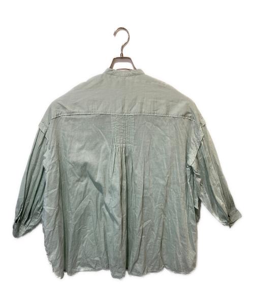 mala KALANCHOE（マーラ カランコエ）mala kalanchoe (マーラ カランコエ) Cotton Silk Pintuck Long Sleeve Shirtsコットン・シルク・ピンタック・ロング・スリーブ・シャツ グリーン サイズ:freeの古着・服飾アイテム