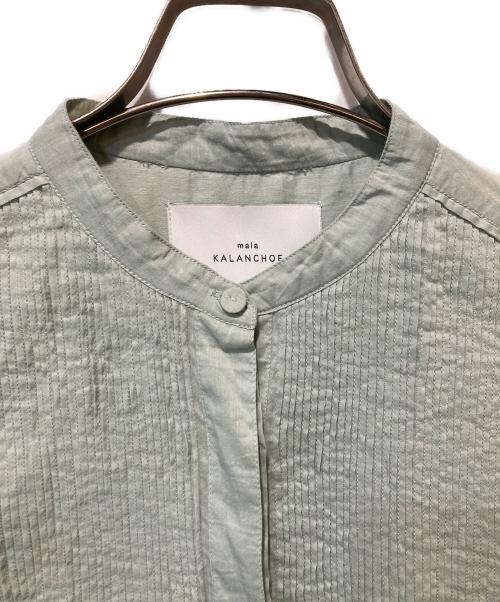 mala KALANCHOE（マーラ カランコエ）mala kalanchoe (マーラ カランコエ) Cotton Silk Pintuck Long Sleeve Shirtsコットン・シルク・ピンタック・ロング・スリーブ・シャツ グリーン サイズ:freeの古着・服飾アイテム