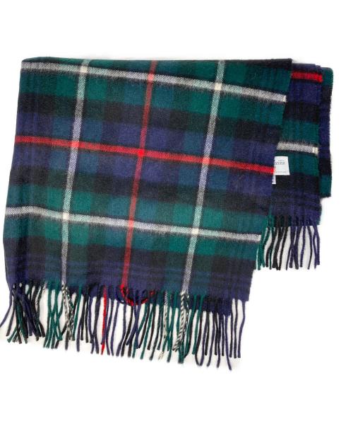 JOHNSTONS OF ELGIN（ジョンストンズ オブ エルガン）JOHNSTONS OF ELGIN (ジョンストンズ オブ エルガン) カシミヤマフラー グリーン×ネイビーの古着・服飾アイテム