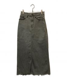GOOD GRIEF!（グッドグリーフ）の古着「CUT OFF HEM DENIM LONG SKIRT」｜グレー