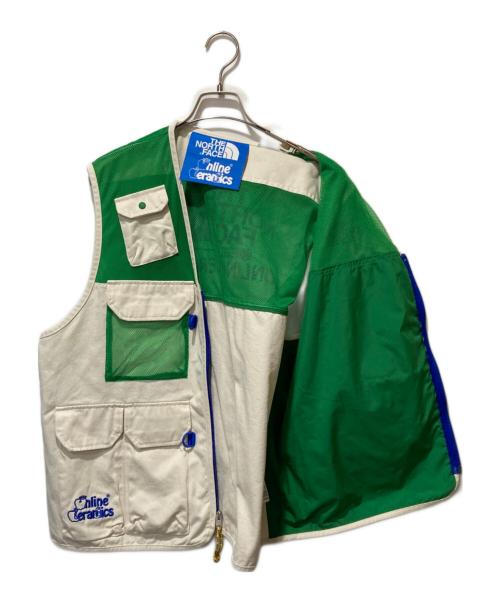 THE NORTH FACE（ザ ノース フェイス）THE NORTH FACE (ザ ノース フェイス) Online Ceramics (オンライン セラミックス) M66 Utility Field Vest アイボリー×グリーン サイズ:XLの古着・服飾アイテム