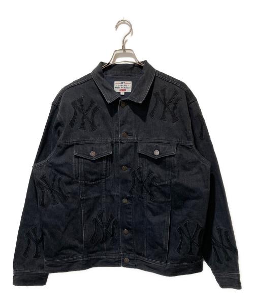 SUPREME（シュプリーム）Supreme (シュプリーム) MLB (エムエルビー) New York Yankees Denim Trucker Jacket ブラック サイズ:Lの古着・服飾アイテム