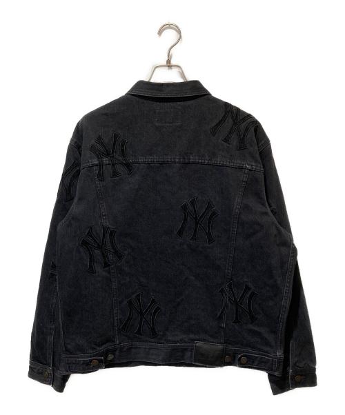 SUPREME（シュプリーム）Supreme (シュプリーム) MLB (エムエルビー) New York Yankees Denim Trucker Jacket ブラック サイズ:Lの古着・服飾アイテム