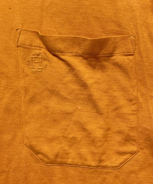 HERMES（エルメス）HERMES (エルメス) Hロゴ刺繍ポケットTシャツ オレンジ サイズ:Mの古着・服飾アイテム