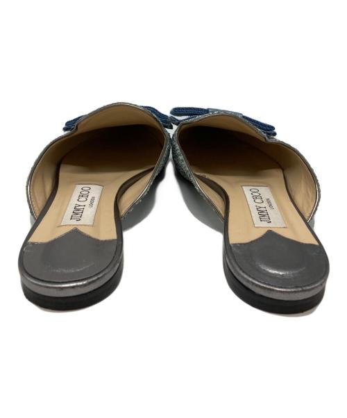 JIMMY CHOO（ジミーチュウ）JIMMY CHOO (ジミーチュウ) GALAXY FLAT ミュール　ギャラクシー　フラットミュール グレー サイズ:36の古着・服飾アイテム