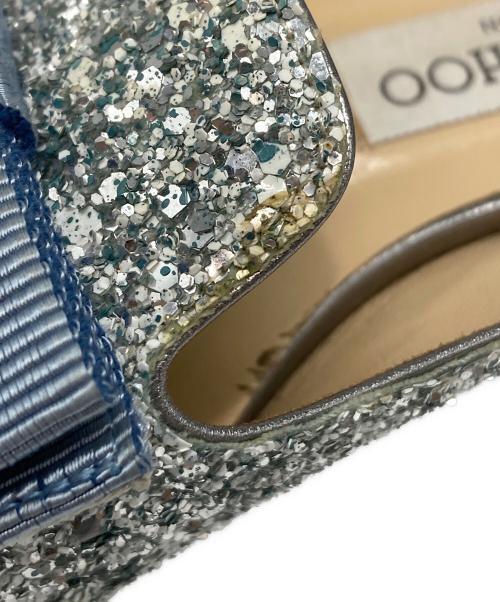 JIMMY CHOO（ジミーチュウ）JIMMY CHOO (ジミーチュウ) GALAXY FLAT ミュール　ギャラクシー　フラットミュール グレー サイズ:36の古着・服飾アイテム