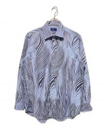 ETRO（エトロ）の古着「ゼブラ柄シャツ」｜ブルー