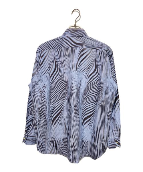 ETRO（エトロ）ETRO (エトロ) ゼブラ柄シャツ ブルー サイズ:43の古着・服飾アイテム