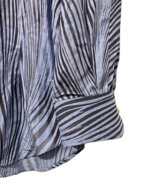 ETRO（エトロ）ETRO (エトロ) ゼブラ柄シャツ ブルー サイズ:43の古着・服飾アイテム
