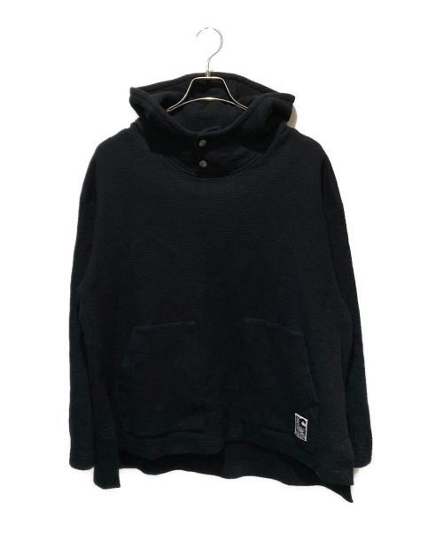 CABAN（キャバン）CABaN (キャバン) ウールコットンダブルフェイス プルオーバーパーカー ブラック サイズ:Lの古着・服飾アイテム