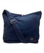PORTER×BLUE BLUEポーター×ブルーブルー）の古着「リップストップショルダーバッグ」｜インディゴ