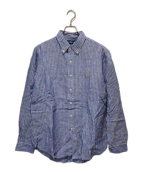 RALPH LAUREN（ラルフローレン）RALPH LAUREN (ラルフローレン) リネンストライプシャツ ブルー サイズ:Lの古着・服飾アイテム
