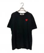 PLAY COMME des GARCONSプレイコムデギャルソン）の古着「ハート刺繍Tシャツ」｜ブラック