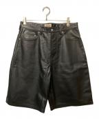 stussyステューシー）の古着「BIG OL' SHORT LEATHER」｜ブラック
