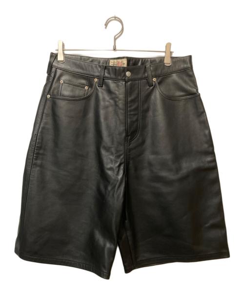 stussy（ステューシー）stussy (ステューシー) BIG OL' SHORT LEATHER ブラック サイズ:32の古着・服飾アイテム