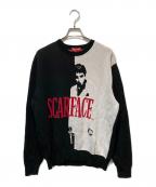 SUPREMEシュプリーム）の古着「Scarface Sweater / スカーフェイス セーター」｜ブラック×ホワイト