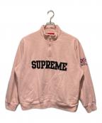 SUPREMEシュプリーム）の古着「Shop Flag Half Zip Pullover (London)　ショップフラッグハーフジッププルオーバー　ロンドン」｜ピンク