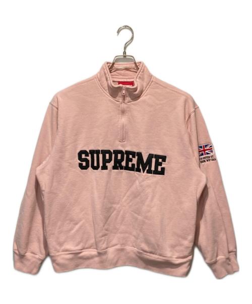 SUPREME（シュプリーム）SUPREME (シュプリーム) Shop Flag Half Zip Pullover (London)　ショップフラッグハーフジッププルオーバー　ロンドン ピンク サイズ:Mの古着・服飾アイテム