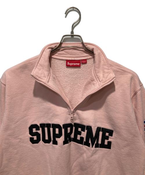 SUPREME（シュプリーム）SUPREME (シュプリーム) Shop Flag Half Zip Pullover (London)　ショップフラッグハーフジッププルオーバー　ロンドン ピンク サイズ:Mの古着・服飾アイテム