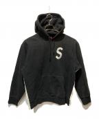 SUPREMEシュプリーム）の古着「21AW S Logo Split Hooded Sweatshirt」｜ブラック×ホワイト